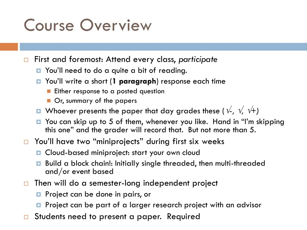 course overview