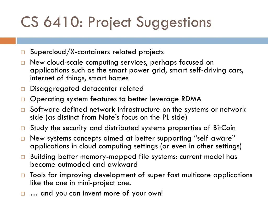 cs 6410 project suggestions