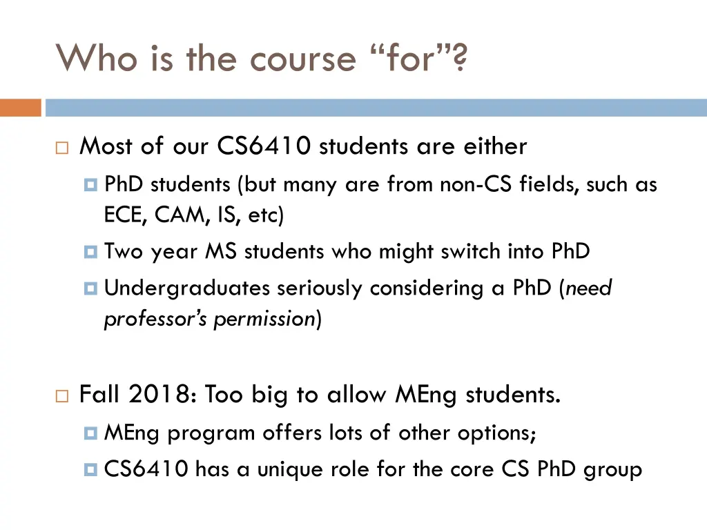 who is the course for
