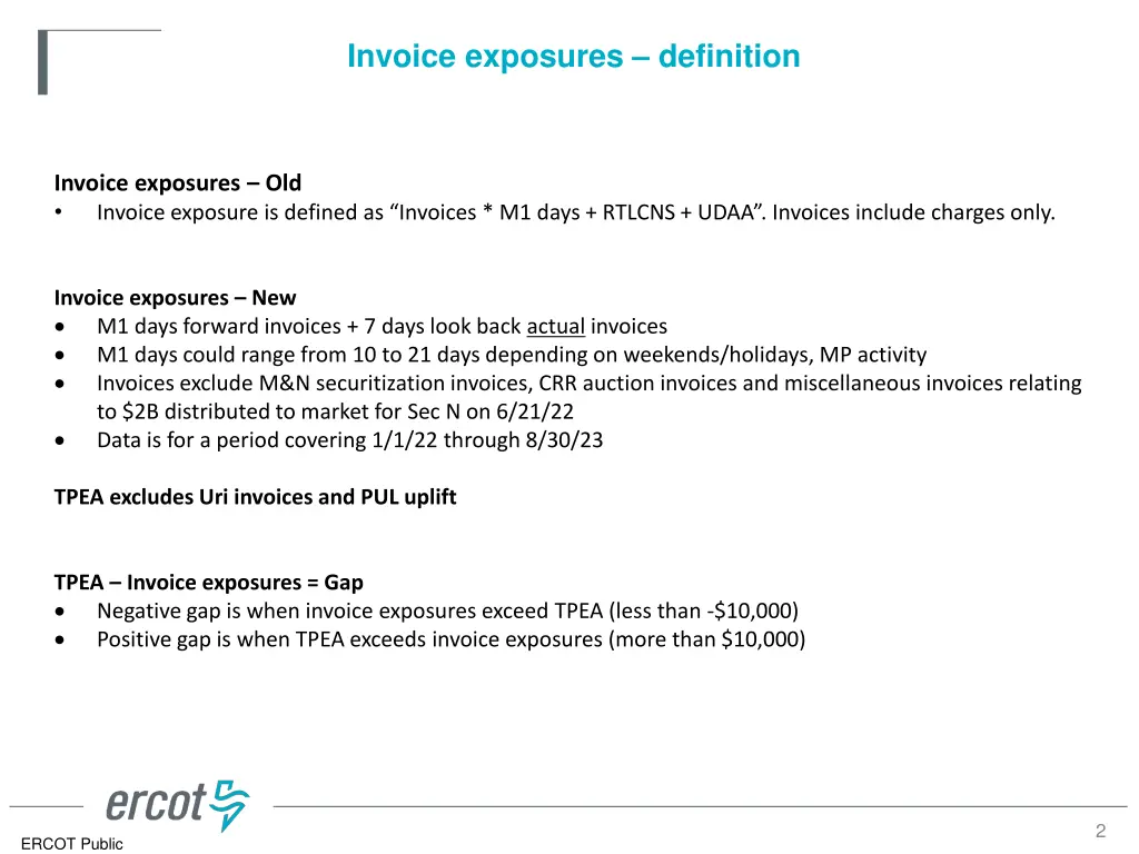 invoice exposures definition
