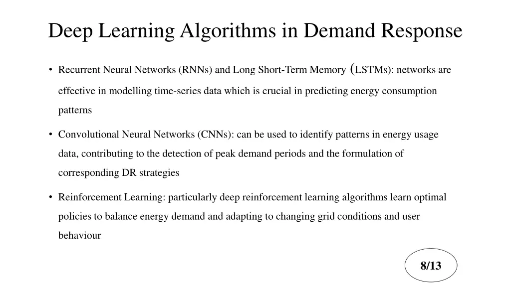 deep learning algorithms in demand response