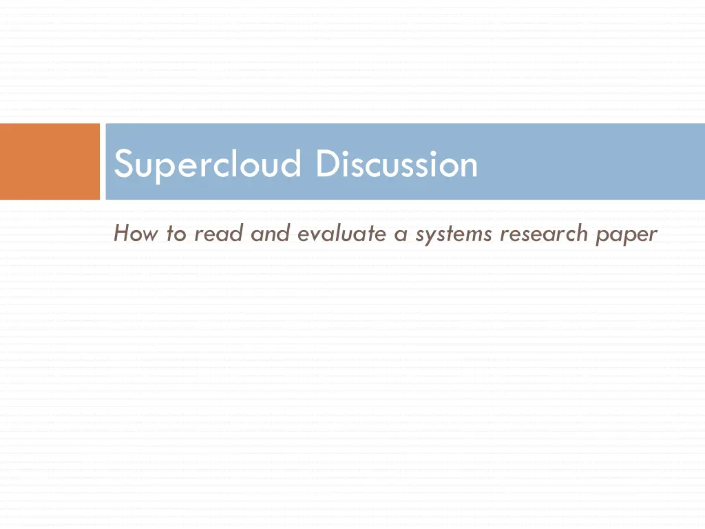 supercloud discussion