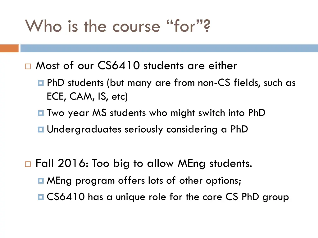 who is the course for