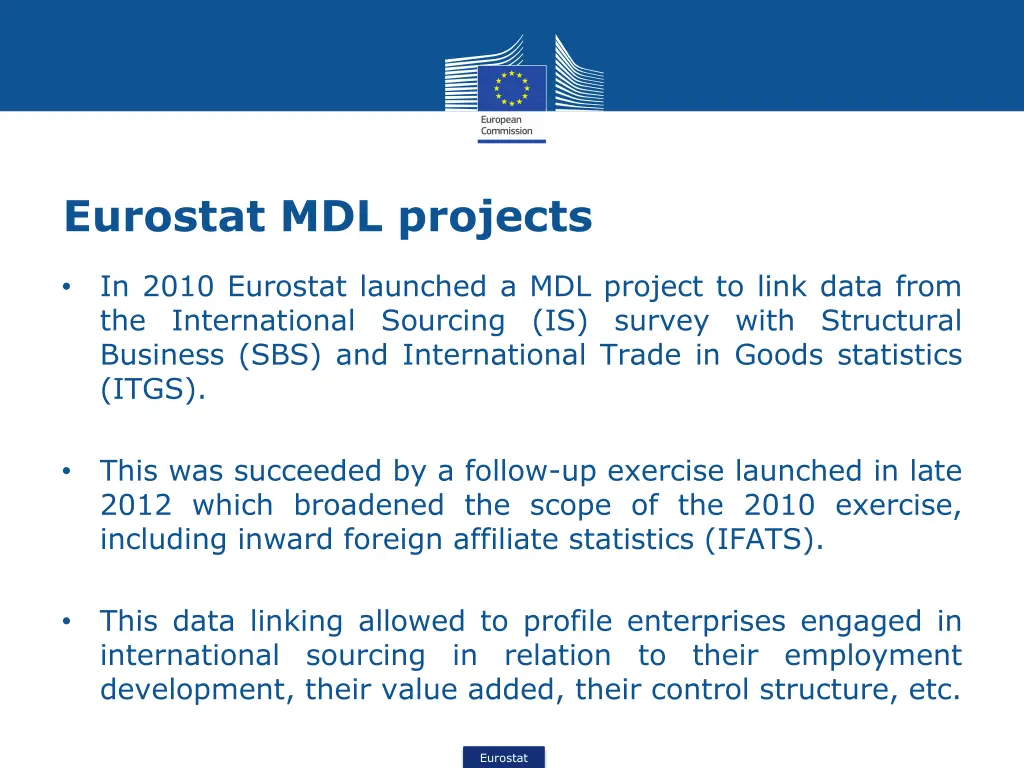 eurostat mdl projects