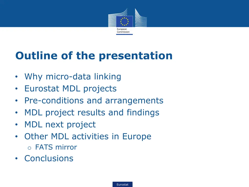 outline of the presentation
