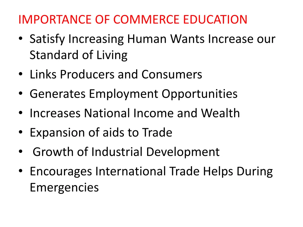 importance of commerce education satisfy