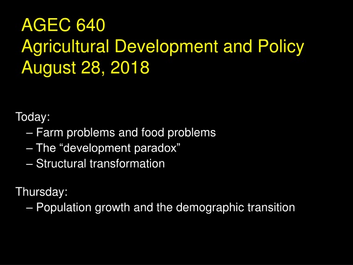 agec 640 agricultural development and policy