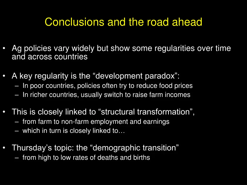conclusions and the road ahead