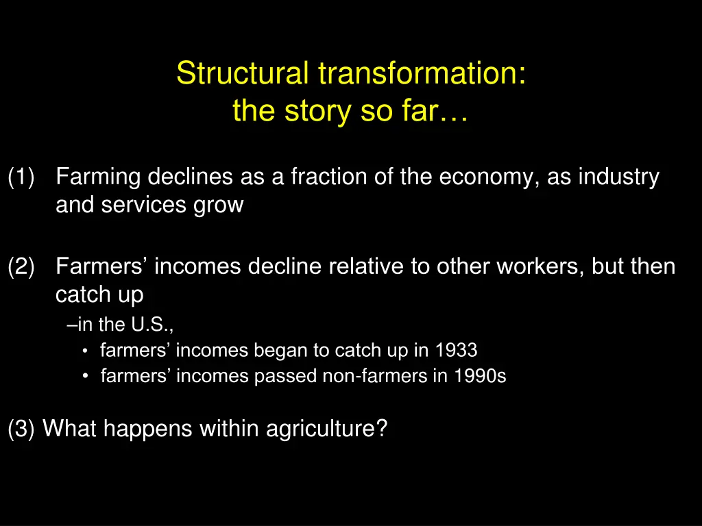 structural transformation the story so far