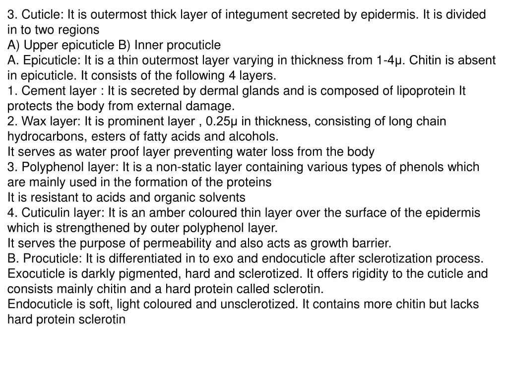 3 cuticle it is outermost thick layer