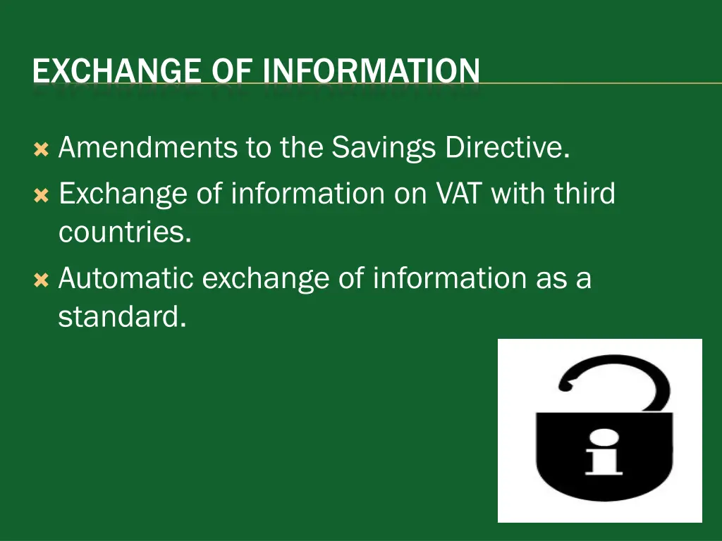 exchange of information