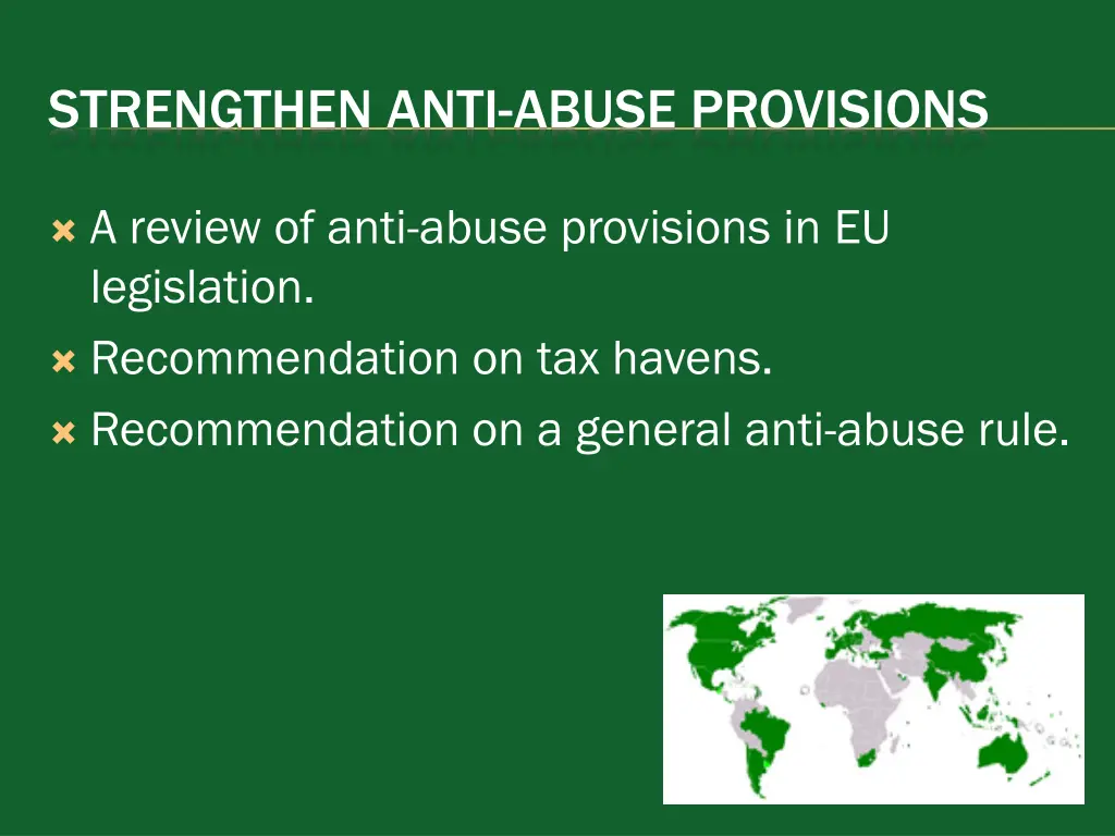 strengthen anti abuse provisions