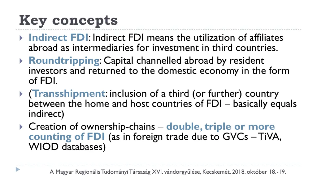 key concepts indirect fdi indirect fdi means