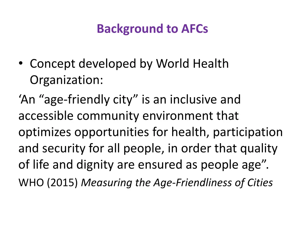 background to afcs