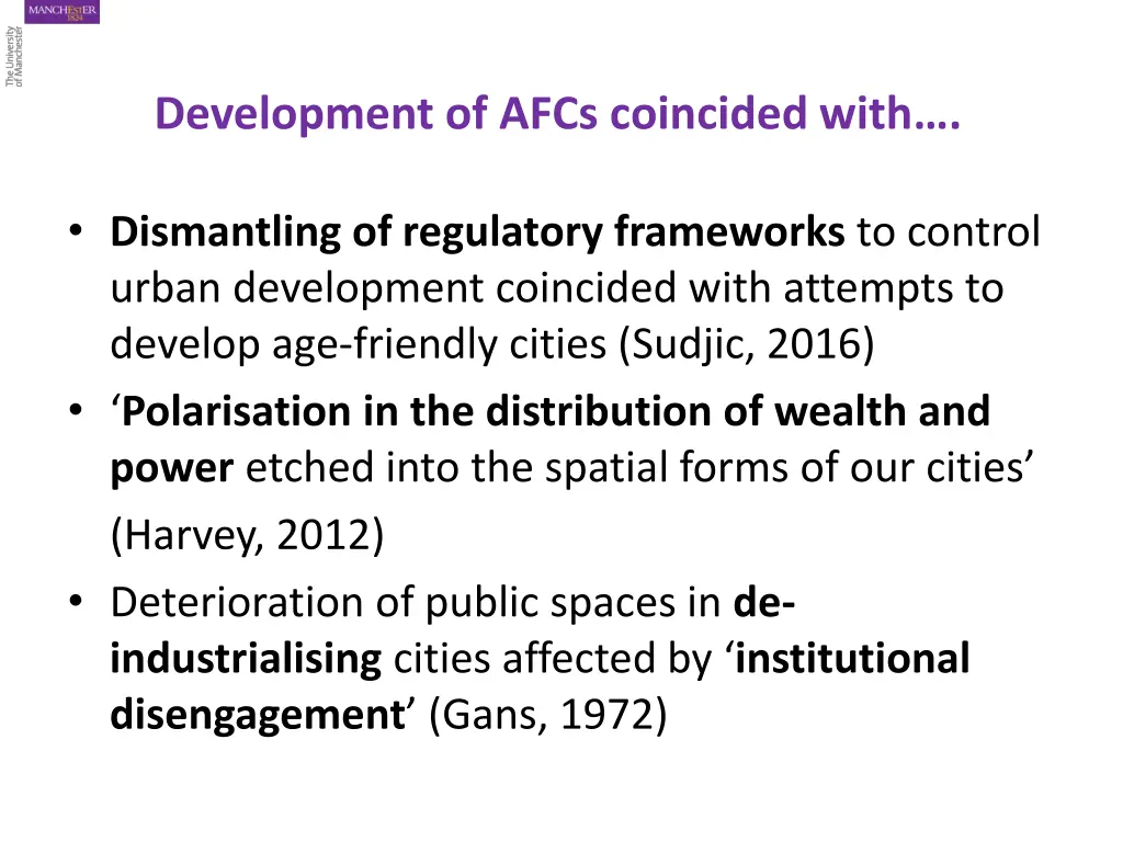 development of afcs coincided with