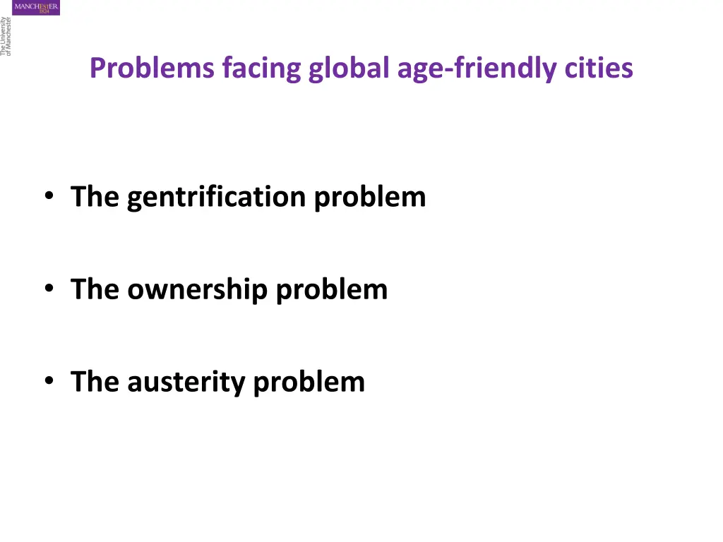 problems facing global age friendly cities