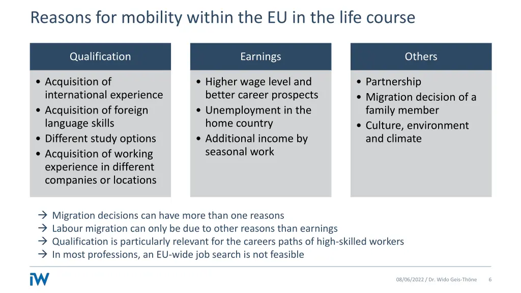 reasons for mobility within the eu in the life