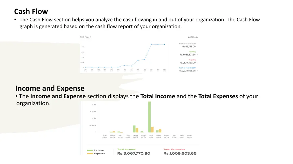 cash flow the cash flow section helps you analyze