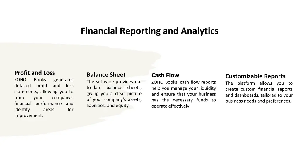 financial reporting and analytics