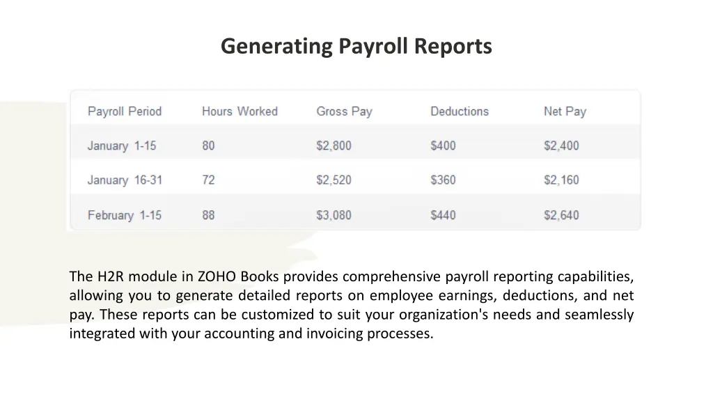 generating payroll reports