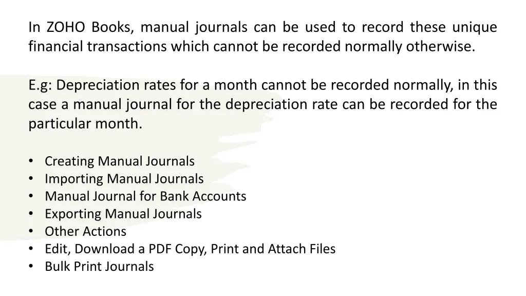 in zoho books manual journals can be used