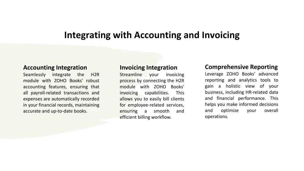 integrating with accounting and invoicing
