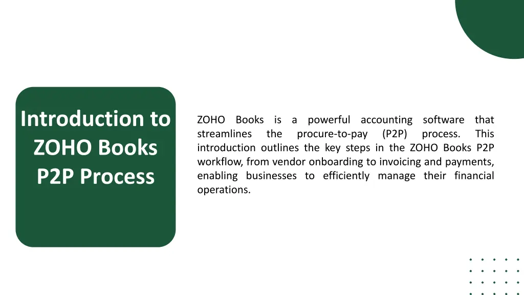 introduction to zoho books p2p process