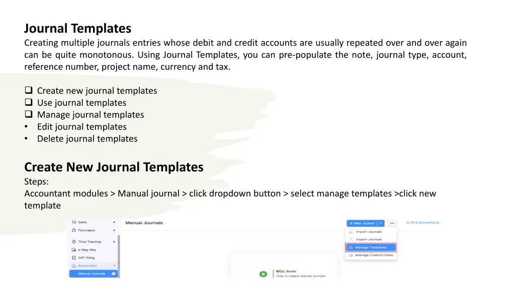 journal templates creating multiple journals