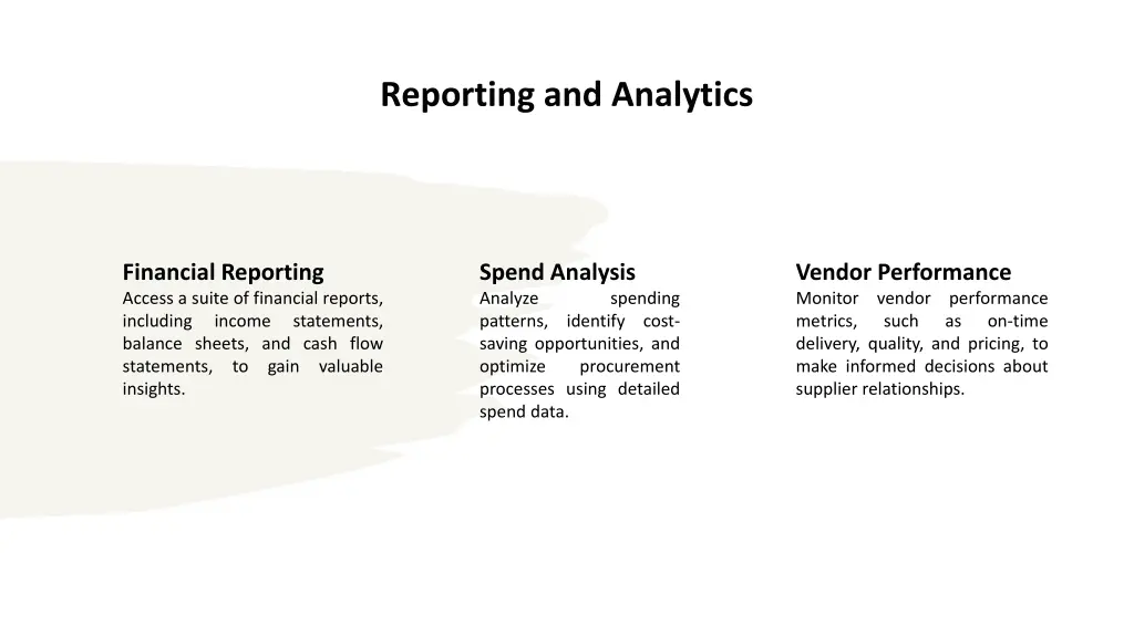 reporting and analytics