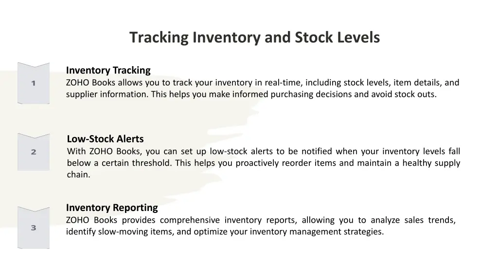 tracking inventory and stock levels