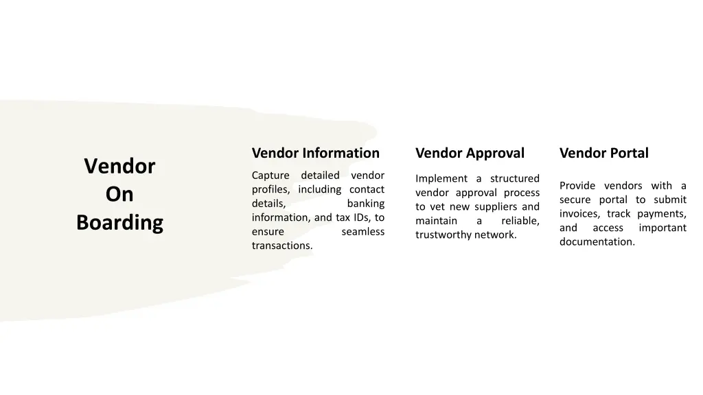 vendor information