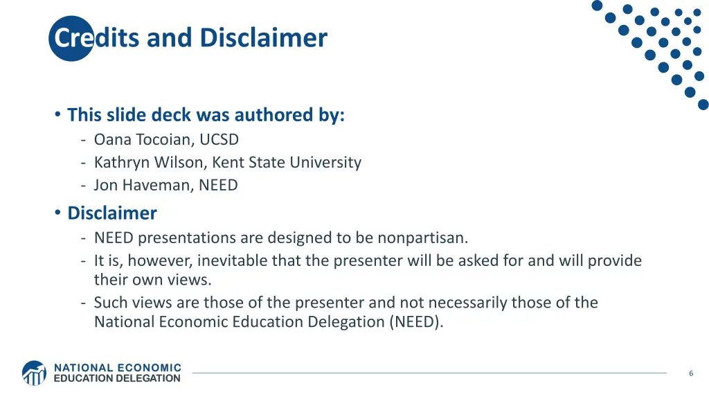 credits and disclaimer