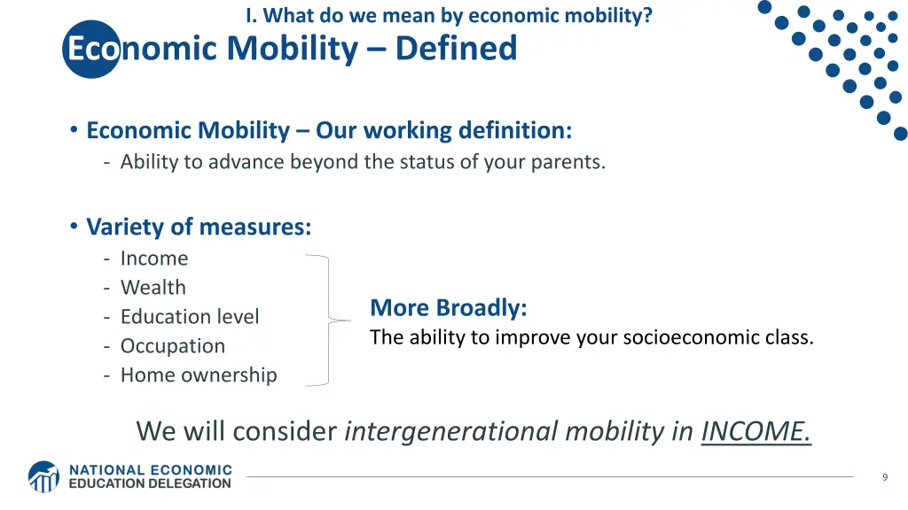 i what do we mean by economic mobility