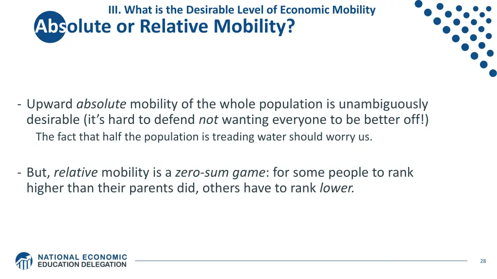 iii what is the desirable level of economic 1
