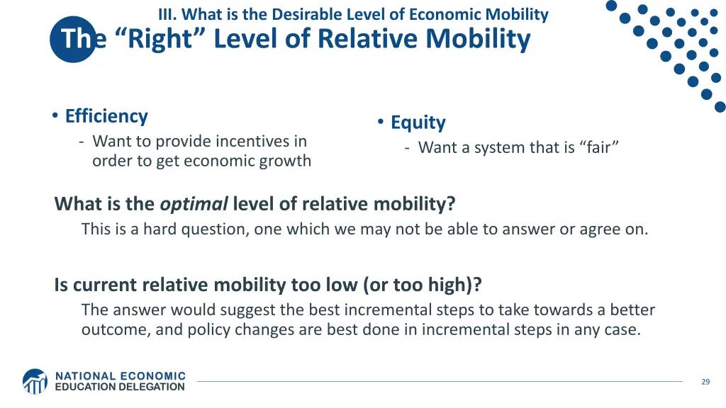 iii what is the desirable level of economic 2