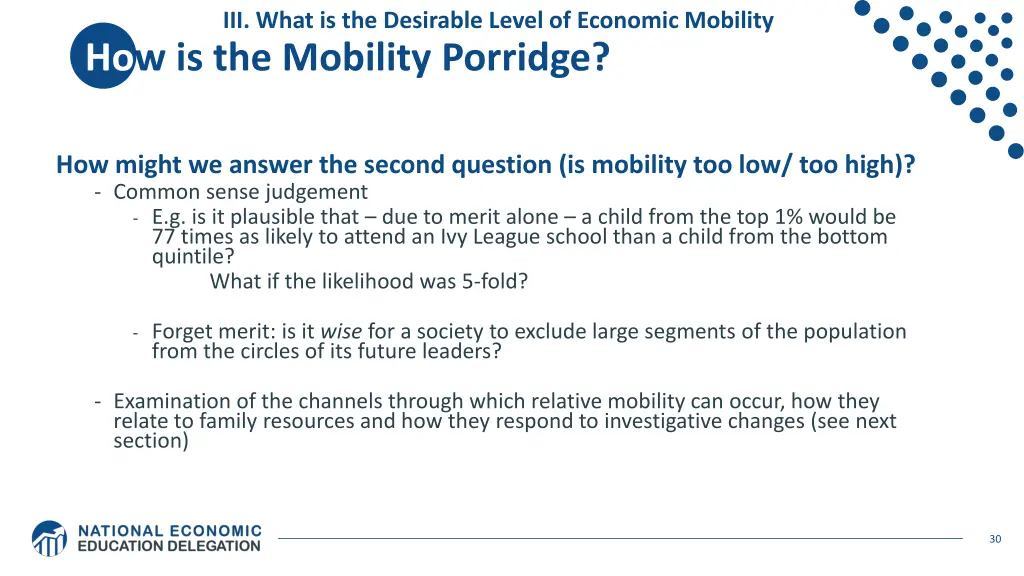 iii what is the desirable level of economic 3