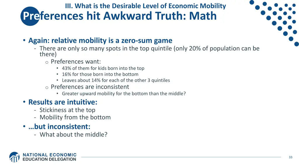 iii what is the desirable level of economic 6
