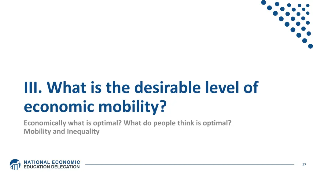 iii what is the desirable level of economic