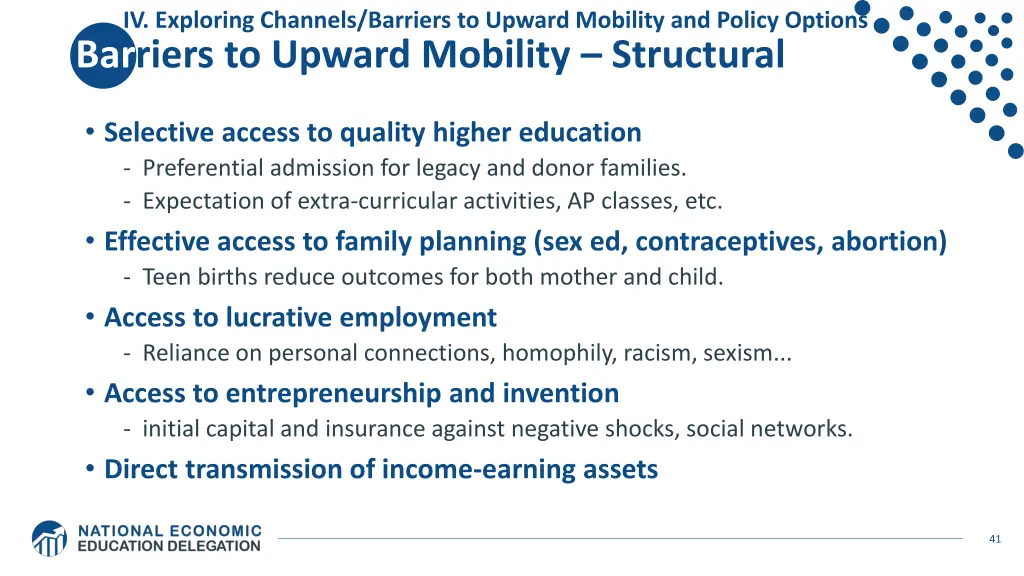 iv exploring channels barriers to upward mobility 3