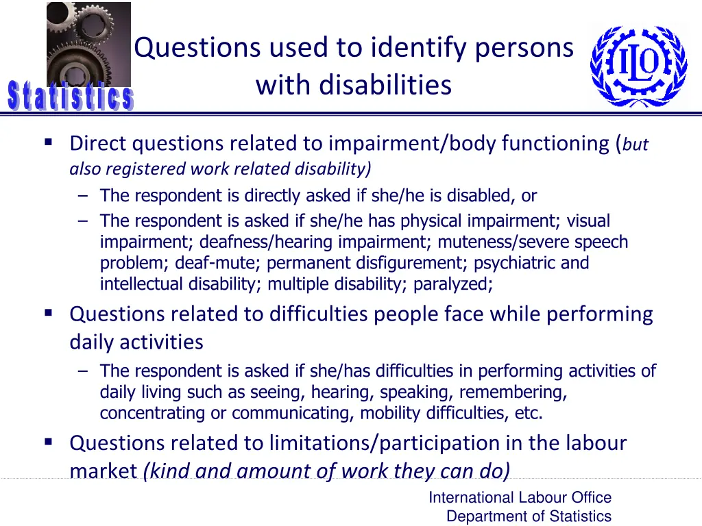 questions used to identify persons with