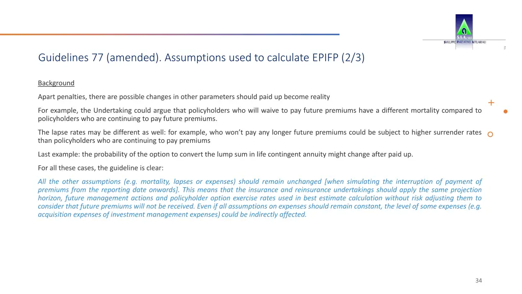 guidelines 77 amended assumptions used 1