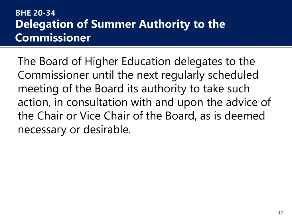 bhe 20 34 delegation of summer authority