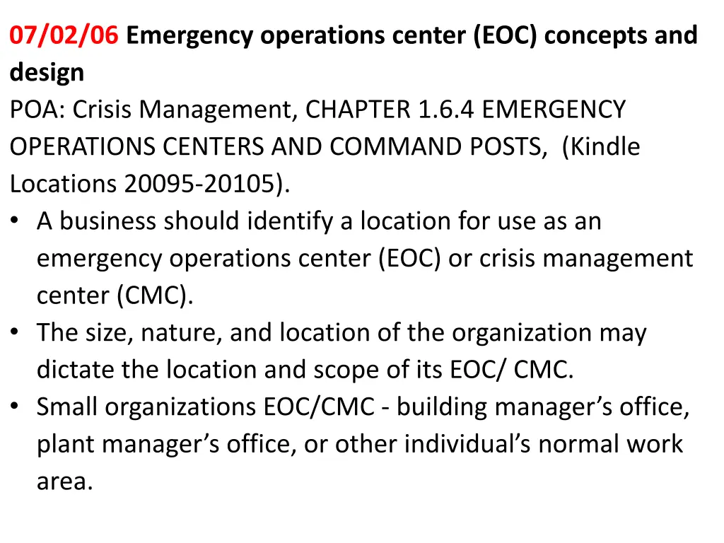 07 02 06 emergency operations center eoc concepts