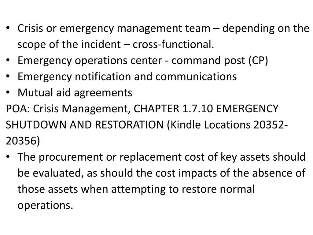 crisis or emergency management team depending