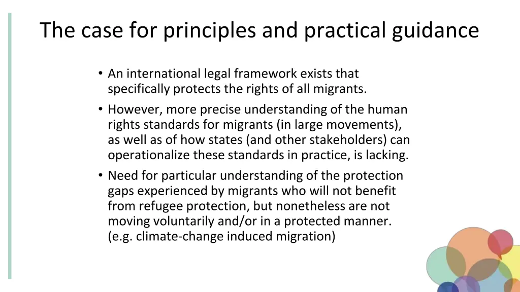 the case for principles and practical guidance