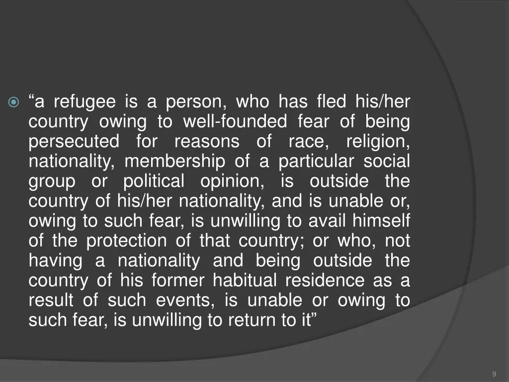 a refugee is a person who has fled