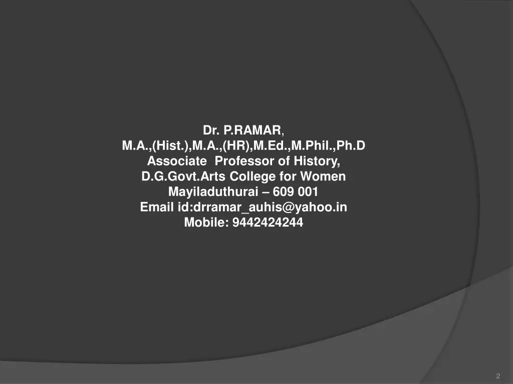 dr p ramar