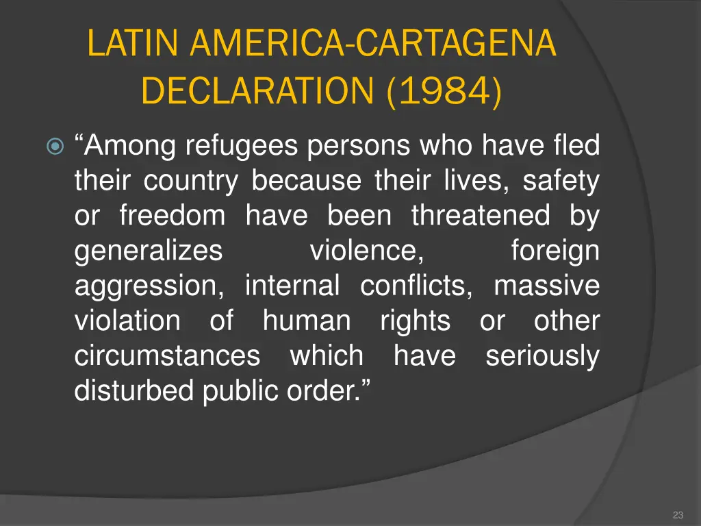 latin america cartagena declaration 1984
