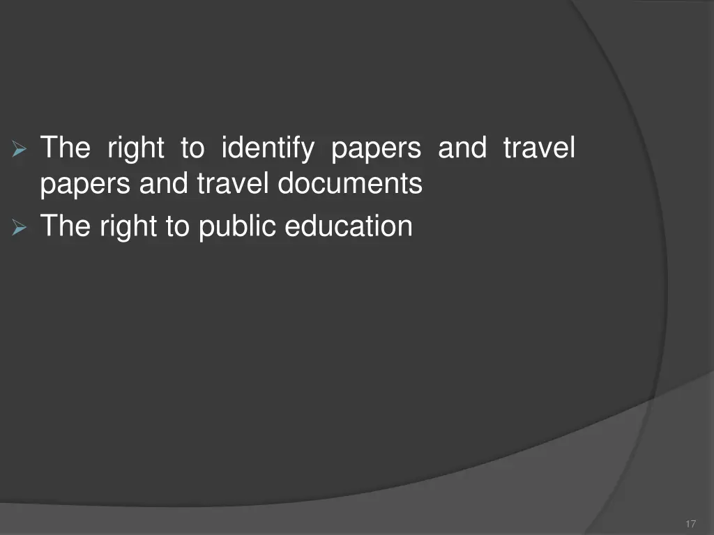 the right to identify papers and travel papers