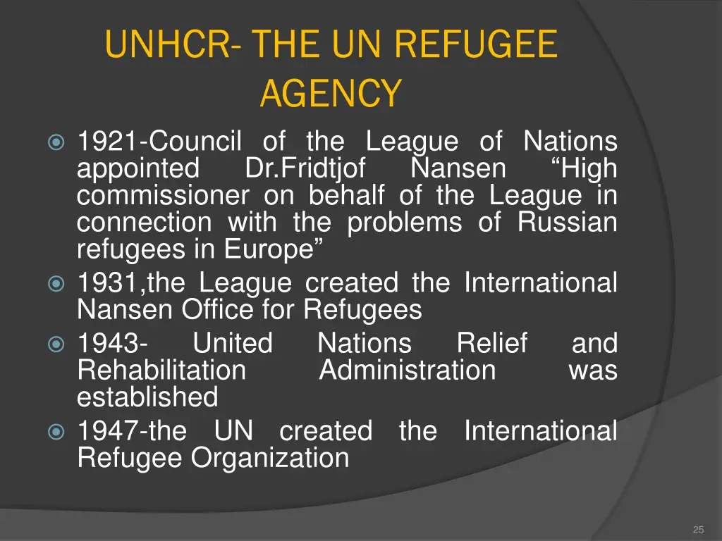 unhcr the un refugee agency 1921 council